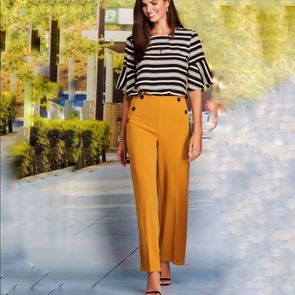 🌻20% OFF HONEY MUSTARD WIDE LEG PULL-ON PANT - Picture 5 of 7